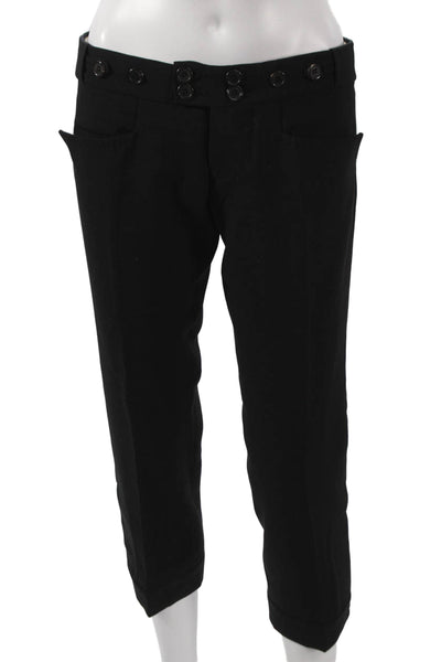 Dsquared2 Women Cropped Black Wool Blend Pants Size 40