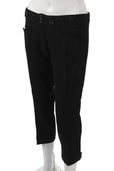 Dsquared2 Women Cropped Black Wool Blend Pants Size 40
