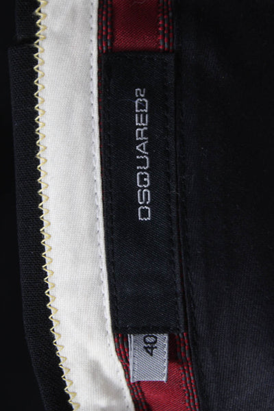 Dsquared2 Women Cropped Black Wool Blend Pants Size 40