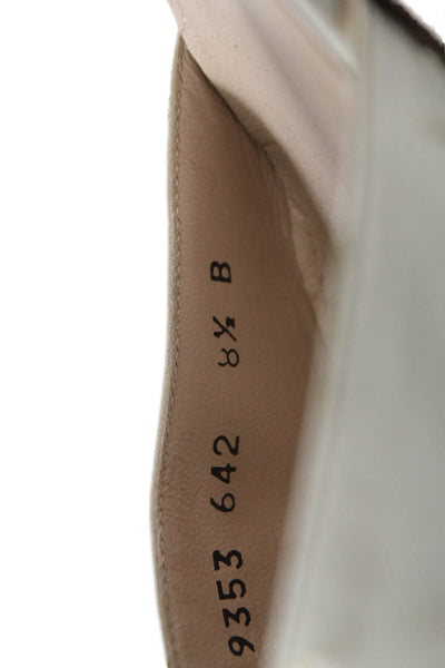 Ferragamo Womens Paneled Ankle Strap Heels White Size 8.5