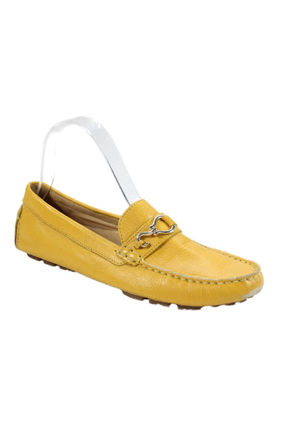 Cole Haan Womens Leather Gold Tone Accent Flats Yellow Size 7.5
