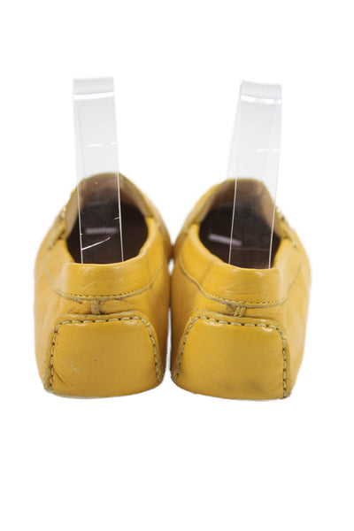 Cole Haan Womens Leather Gold Tone Accent Flats Yellow Size 7.5