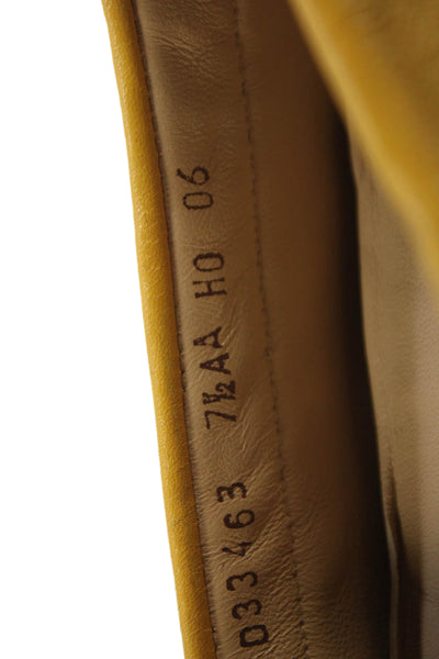 Cole Haan Womens Leather Gold Tone Accent Flats Yellow Size 7.5