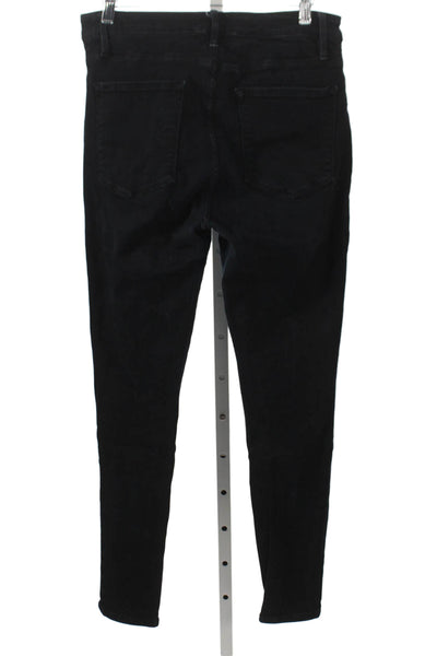 Frame Women Skinny Jeans Black Mid Rise Cotton Inseam 30 Size 2