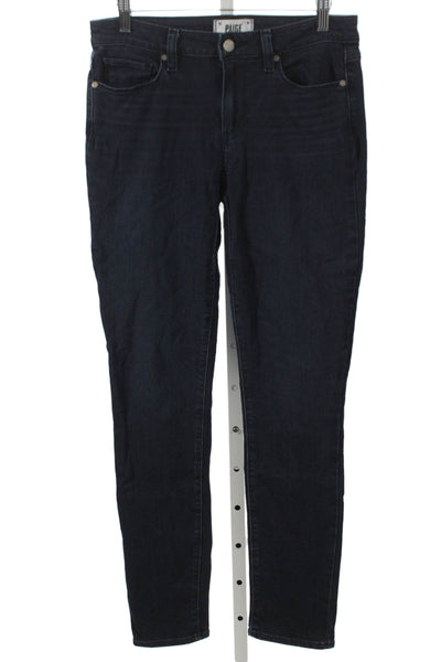 Paige Women Skinny Jeans Blue Low Rise Rayon Button Inseam 30 Size 28