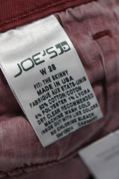 Joes Womens Skinny Jeans Red Cotton Size 28