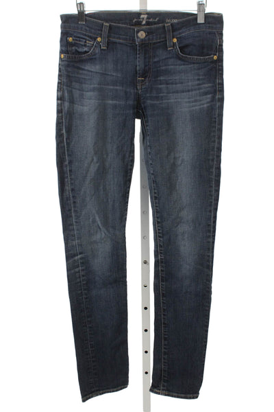 7 For All Mankind Women Skinny Jeans Blue Low Rise Cotton Size 26