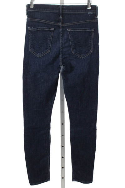 Mother Women Skinny Jeans Blue Cotton Mid Rise Inseam 27 Size 27