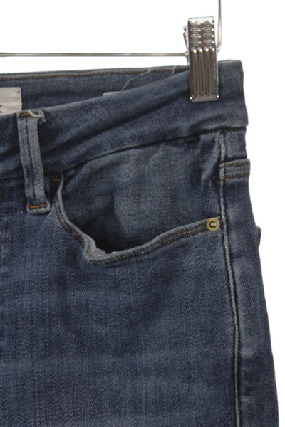 Frame Womens Flared Jeans Blue Low Rise Button Cotton Blend Size 27