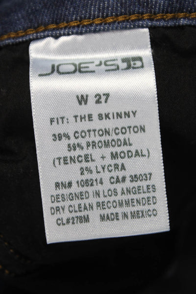 Joes Womens Skinny Jeans Blue Cotton Blend Low Rise Size 27