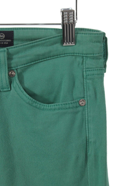 Adriano Goldschmied Women Cropped Jeans Green Low Rise Cotton Size 27