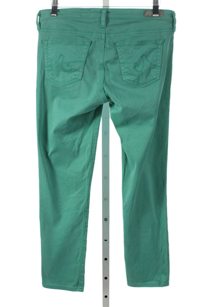 Adriano Goldschmied Women Cropped Jeans Green Low Rise Cotton Size 27