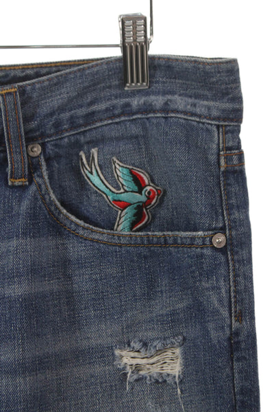 Adriano Goldschmied Mens Straight Jeans Blue Low Rise Cotton Inseam 25 Size 28