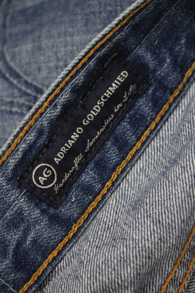 Adriano Goldschmied Mens Straight Jeans Blue Low Rise Cotton Inseam 25 Size 28