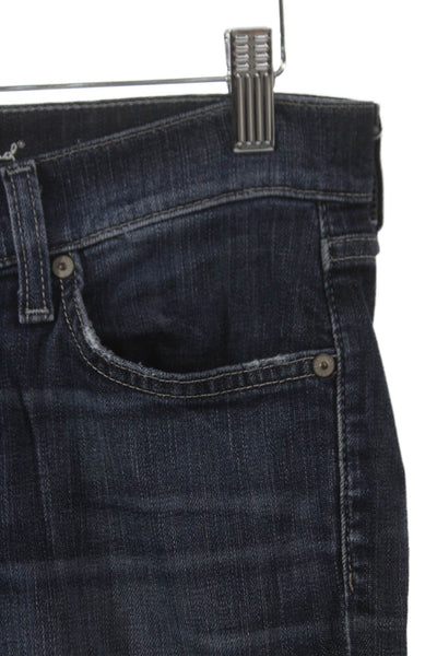 7 For All Mankind Womens Blue Skinny Jeans Low Rise Inseam 30 Size 26