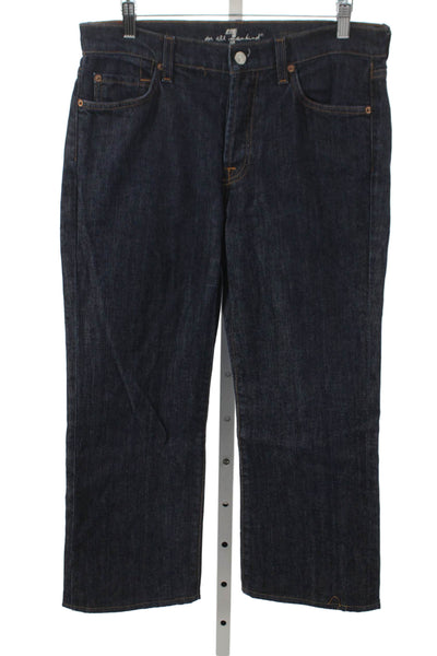 7 For All Mankind Mens Straight Jeans Blue Mid Rise Cotton Blend Size 30