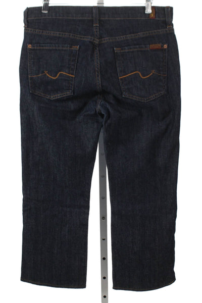 7 For All Mankind Mens Straight Jeans Blue Mid Rise Cotton Blend Size 30