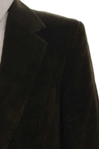 Yves Saint Laurent Mens Green Cotton Blazer Buttoned Size 44