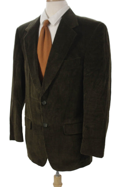 Yves Saint Laurent Mens Green Cotton Blazer Buttoned Size 44