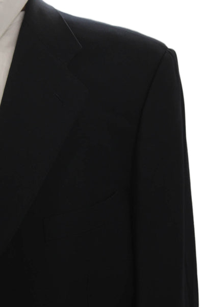Trussini Mens Black Wool Blazer Buttoned Size 50