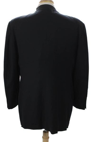 Trussini Mens Black Wool Blazer Buttoned Size 50