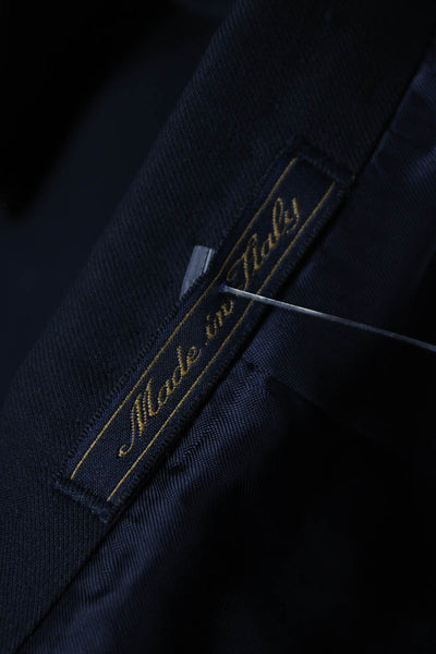 Trussini Mens Black Wool Blazer Buttoned Size 50