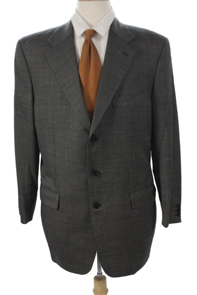 Trussini Mens Gray Wool Blazer Buttoned Size 52