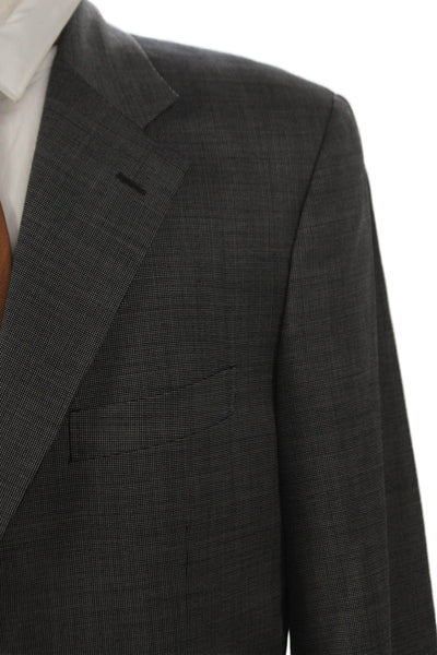 Trussini Mens Gray Wool Blazer Buttoned Size 52