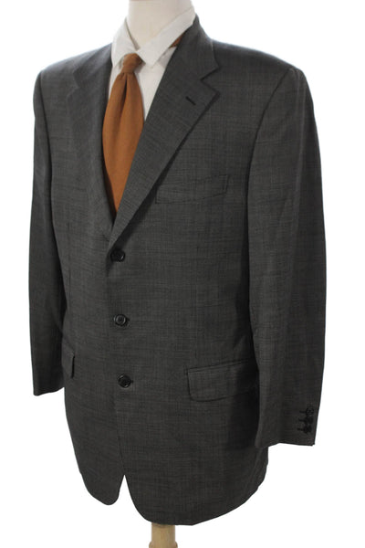 Trussini Mens Gray Wool Blazer Buttoned Size 52