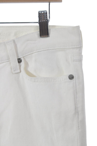 7 For All Mankind Womens Skinny White Jeans Low Rise 28 Inseam Size 30