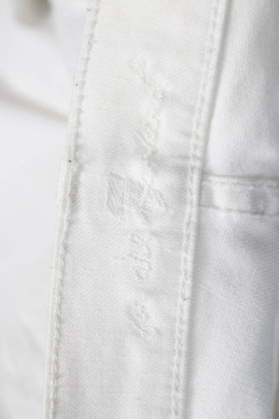 7 For All Mankind Womens Skinny White Jeans Low Rise 28 Inseam Size 30