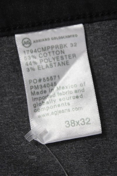 AG Adriano Goldschmied Mens Straight Jeans Black Cotton Blend Size 38