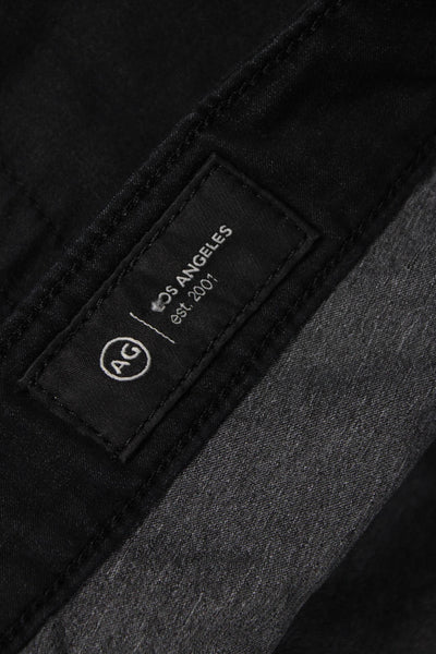 AG Adriano Goldschmied Mens Straight Jeans Black Cotton Blend Size 38