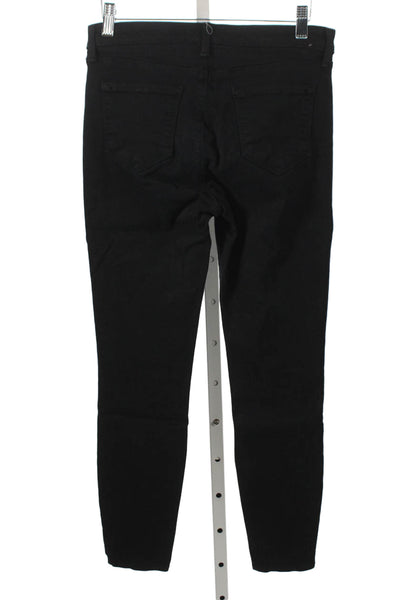 L'Agence Womens Skinny Black Jeans Cotton Low Rise Button Size 27