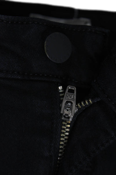 L'Agence Womens Skinny Black Jeans Cotton Low Rise Button Size 27