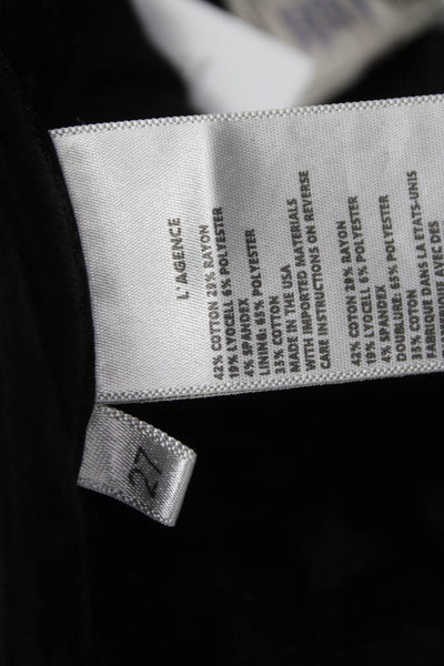 L'Agence Womens Skinny Black Jeans Cotton Low Rise Button Size 27