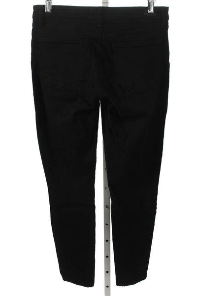Paige Womens Skinny Jeans Black Low Rise Rayon Button Fly Size 27