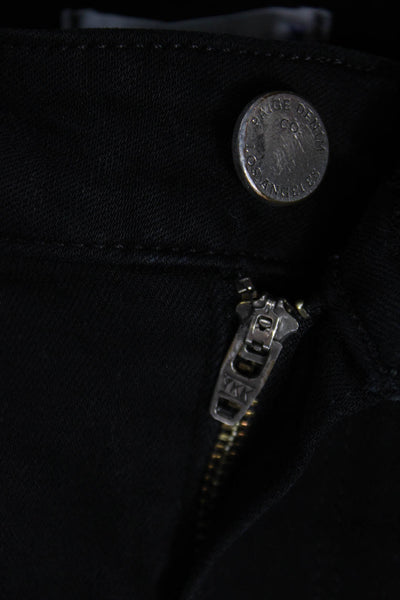 Paige Womens Skinny Jeans Black Low Rise Rayon Button Fly Size 27