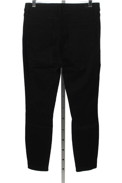 Paige Womens Black Ankle Jeans Mid Rise Rayon Button Fly Size 29