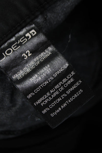 Joes Mens Straight Jeans Black Low Rise Cotton Blend Button Size 32