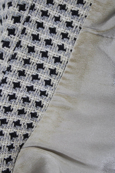 Armani Collezioni Womens Houndstooth Beige Polyester Blazer Buttoned Size 4