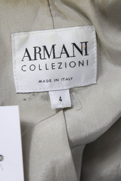Armani Collezioni Womens Houndstooth Beige Polyester Blazer Buttoned Size 4