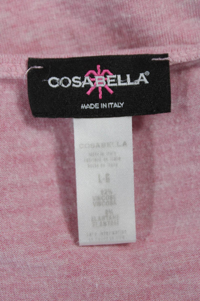 Cosabella Womens Lace Trim V-Neck Sleeveless Pajama Set Pink Size L