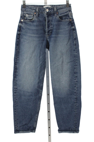 Paige Womens Straight Jeans Blue Cotton High Rise Inseam 28 Size 24