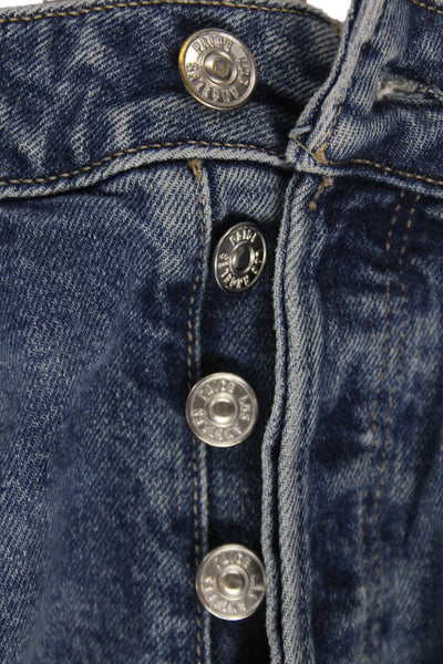 Paige Womens Straight Jeans Blue Cotton High Rise Inseam 28 Size 24