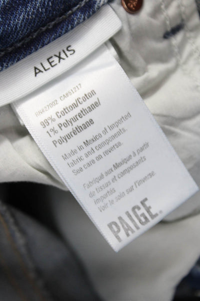 Paige Womens Straight Jeans Blue Cotton High Rise Inseam 28 Size 24