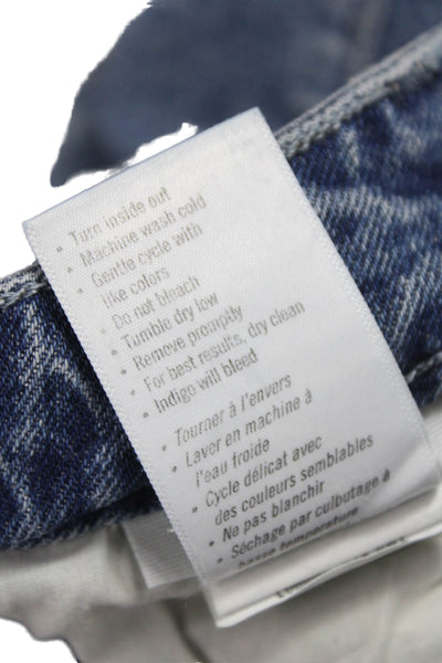 Paige Womens Straight Jeans Blue Cotton High Rise Inseam 28 Size 24