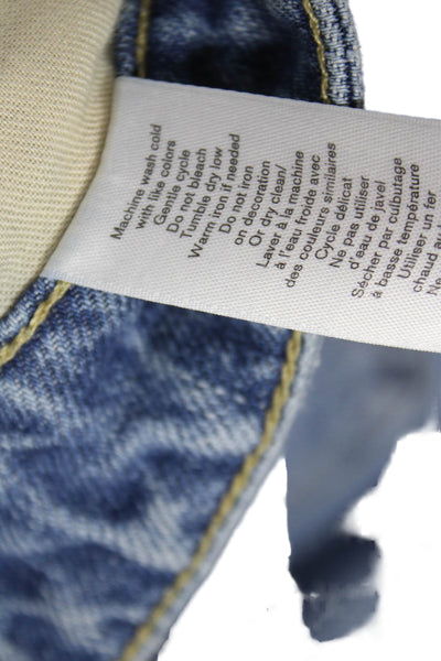 Rag & Bone Womens Straight Jeans High Rise Blue Cotton Button Size 24