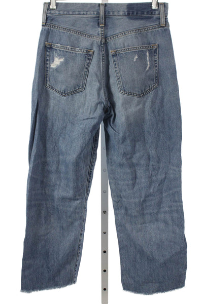 Etica Womens Cropped High Rise Blue Cotton Blend Jeans Size 25