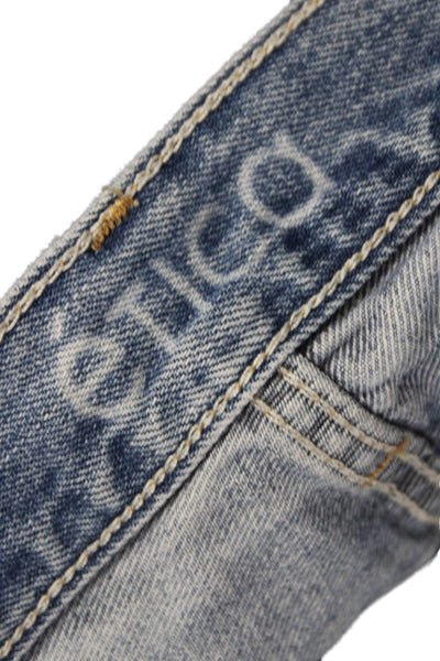 Etica Womens Cropped High Rise Blue Cotton Blend Jeans Size 25